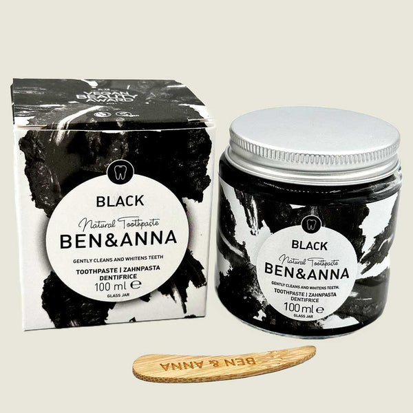 Ben and Anna eco friendly charcoal toothpaste available from our Northamptonshire based refill shop