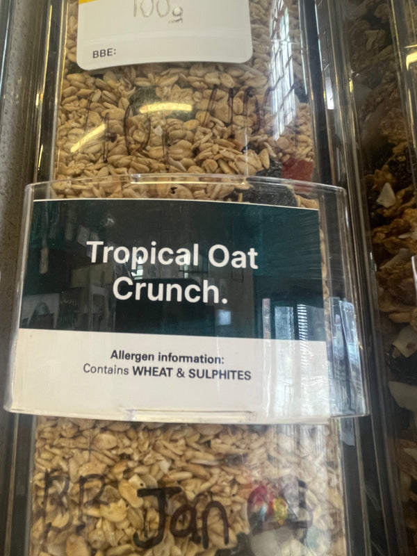 Vegan friendly tropical oat crunch available from our Northamptonshire based refill shop