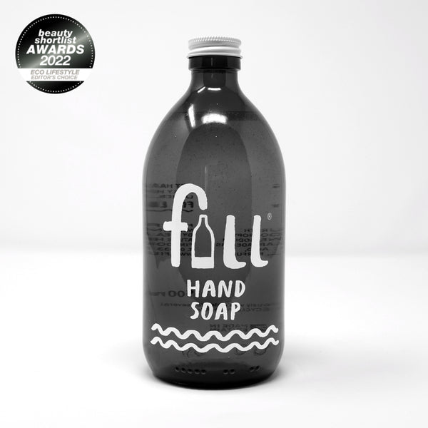 Fill vegan friendly charcoal hand soap in bottle